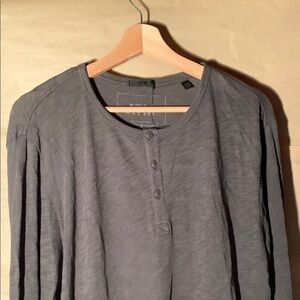 ATM Gray Button-Up Henley Shirt